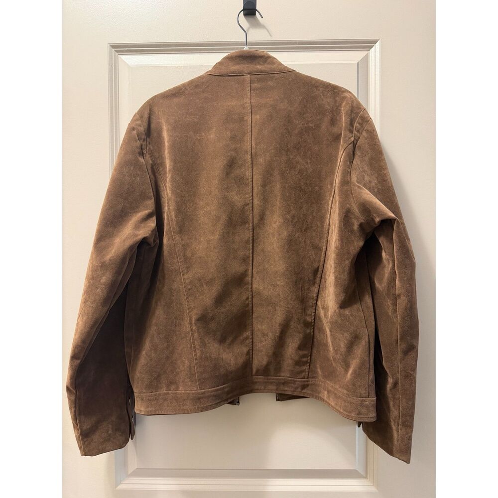 Brown Suede Look Jacket Minimalist 90s Style